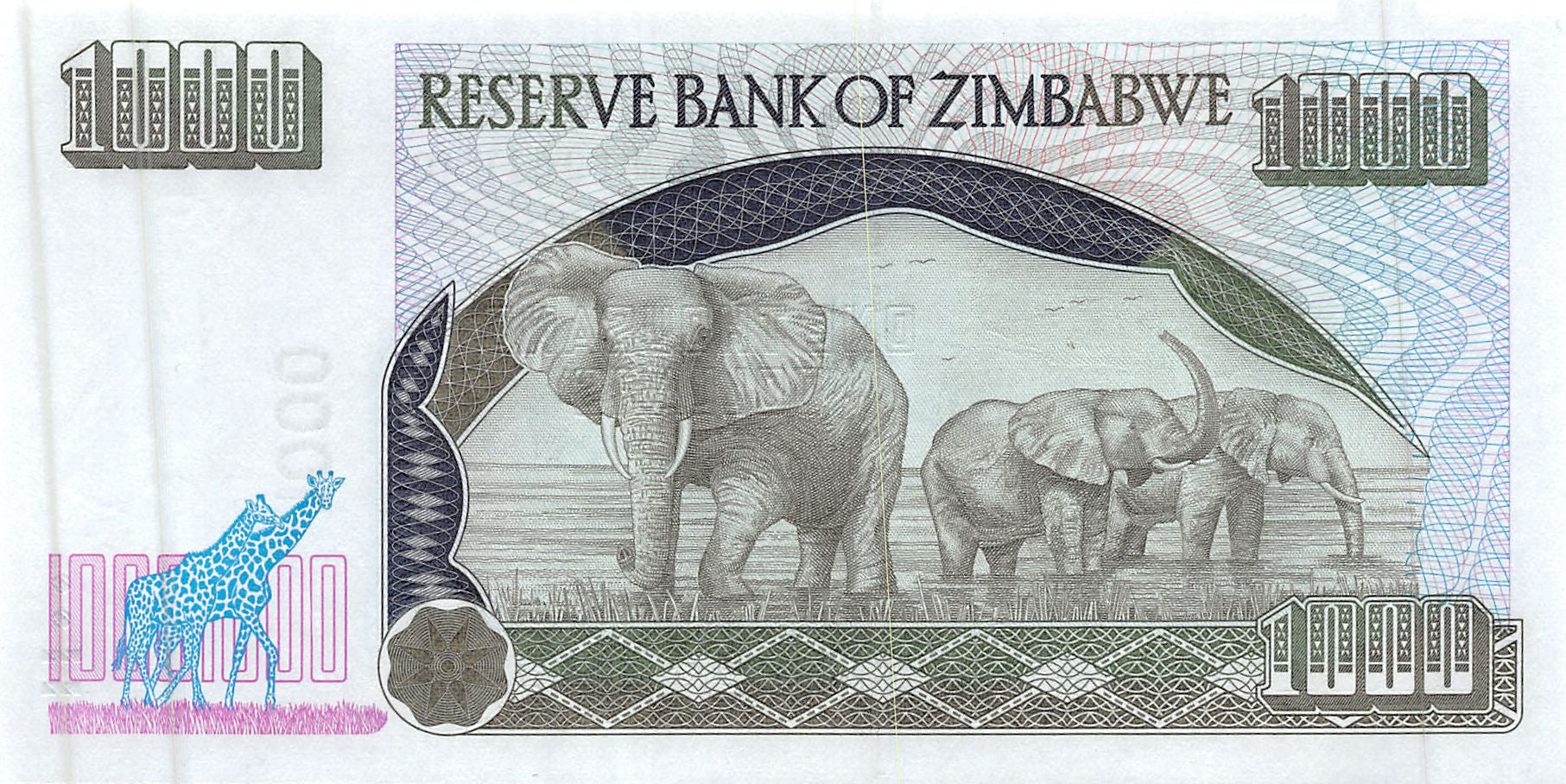 P-12b - Zimbabwe 1.000 Dollars 2003 Unc