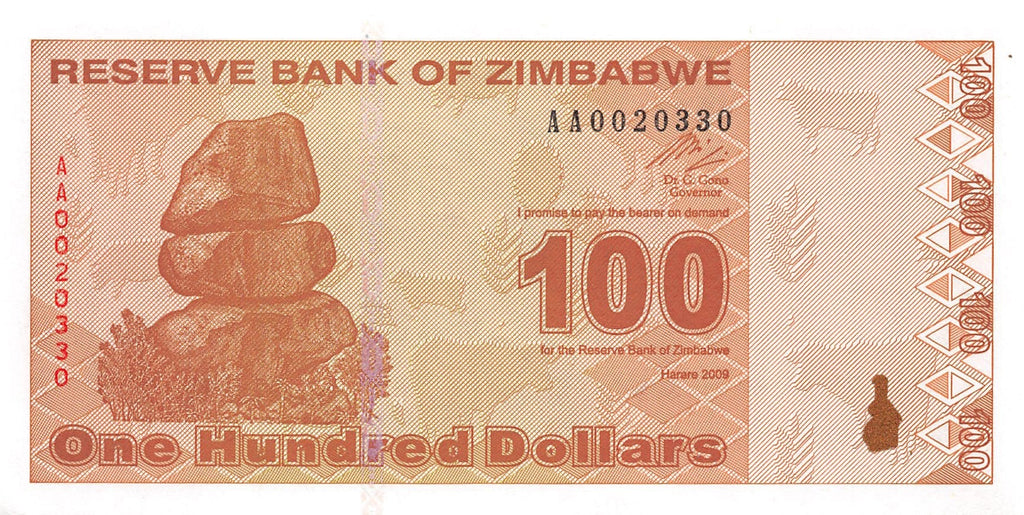 P-97 - Zimbabwe 100 Dollars 2009 Unc