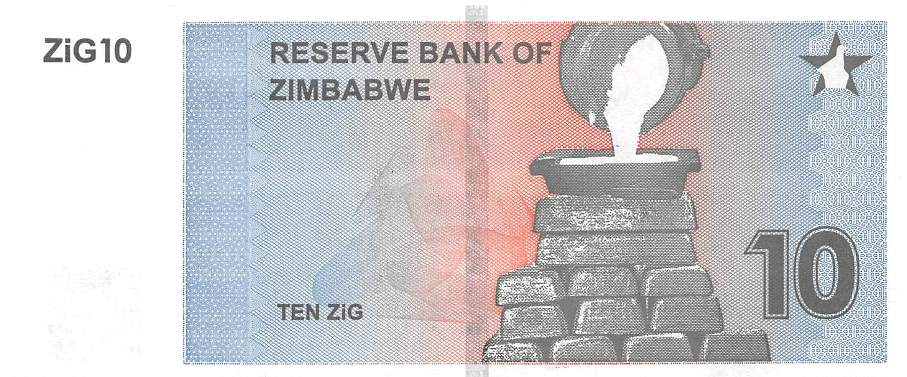 P-110 - Zimbabwe 10 ZiGs 2024 Unc