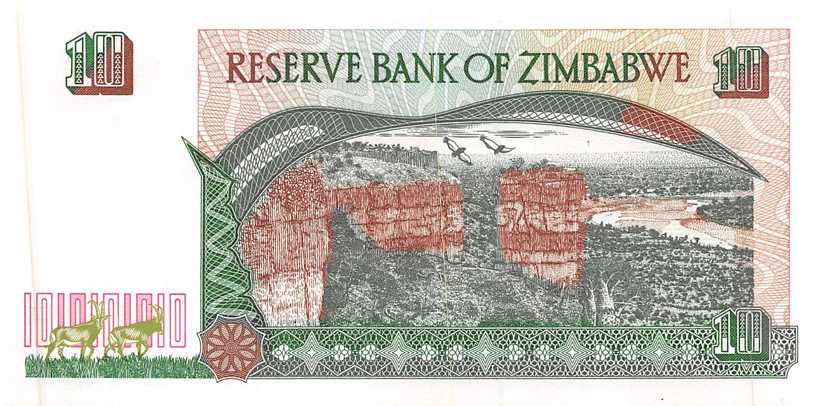 P-6a - Zimbabwe 10 Dollars 1997 Unc