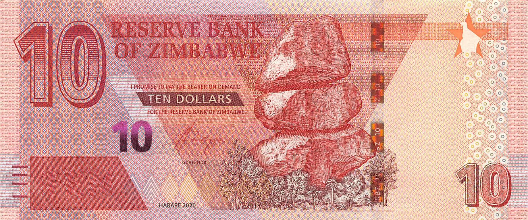 P-103a - Zimbabwe 10 Dollars 2020 Unc