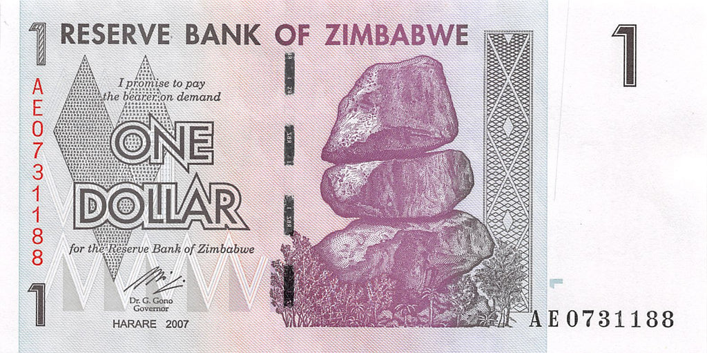 P-065 - Zimbabwe 1 Dollar 2007 Unc