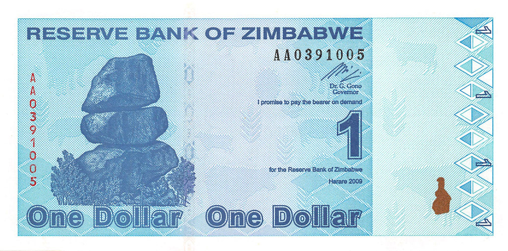P-92a - Zimbabwe 1 Dollar 2009 Unc