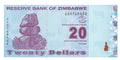 P-095 - Zimbabwe 20 Dollars 2009 UNC