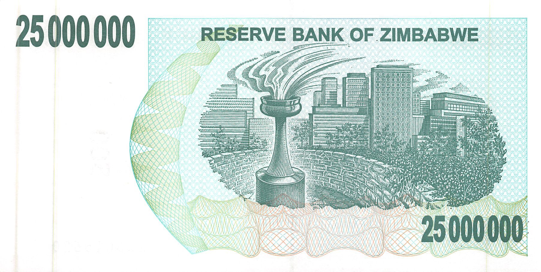 P-56 - Zimbabwe 25.000.000 Dollars 2008 Bearer Cheque Unc