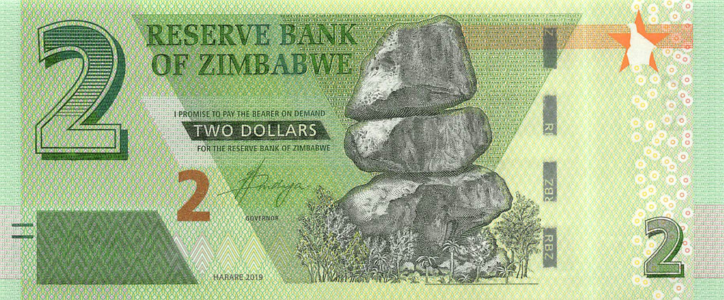P-101a - Zimbabwe 2 Dollars 2019 Unc