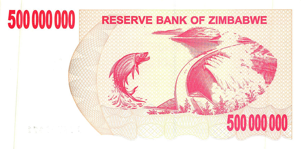 P-60 - Zimbabwe 500.000.000 Dollars 2008 Bearer Cheque Unc