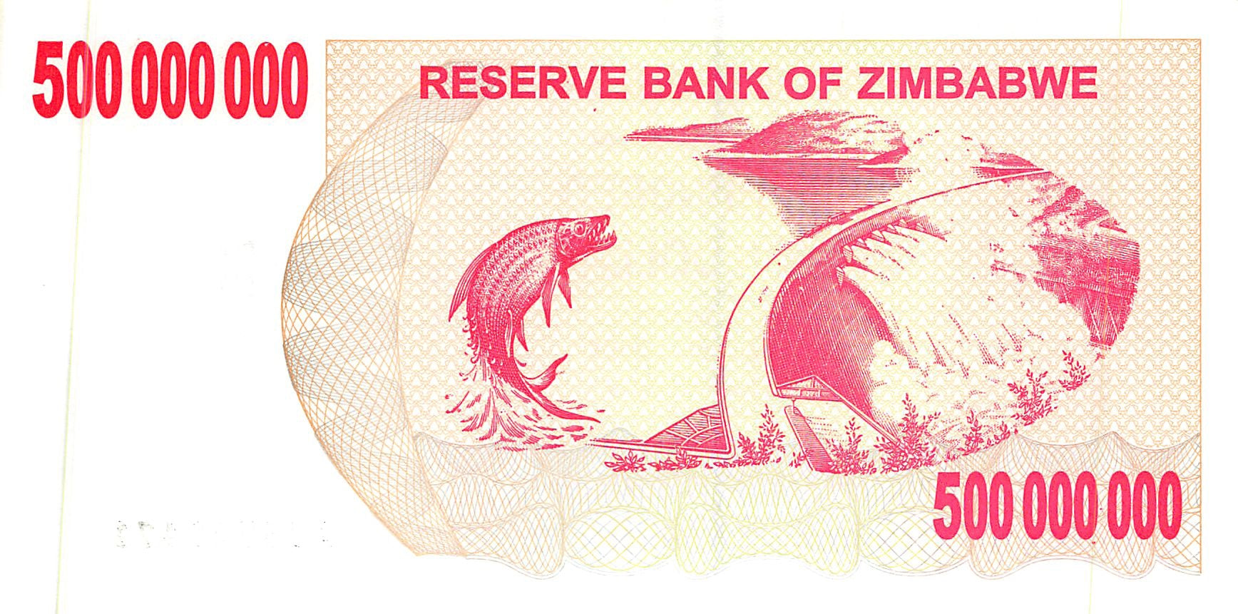 P-60 - Zimbabwe 500.000.000 Dollars 2008 Bearer Cheque Unc