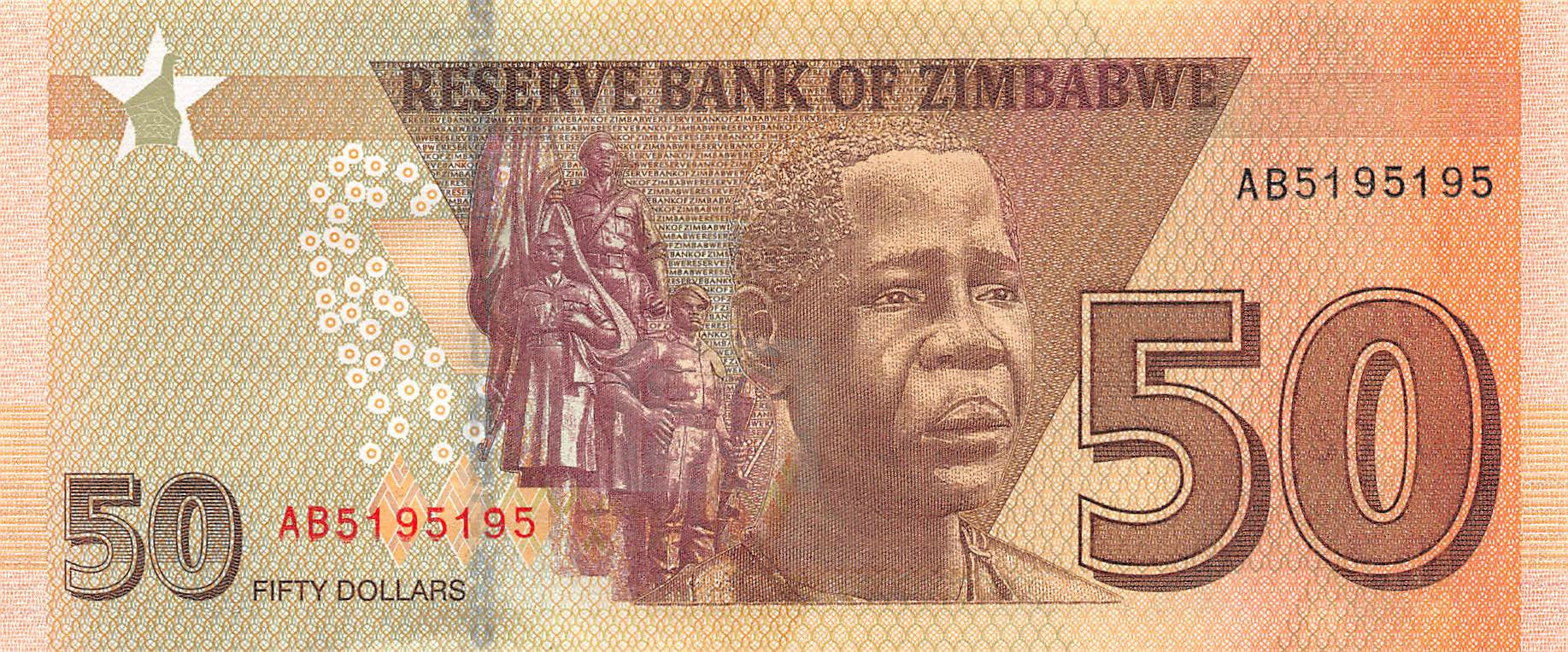 P-105a - Zimbabwe 50 Dollars 2020 Unc