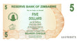 P-38 - Zimbabwe 5 Dollars 2006 Unc Bearer Cheque