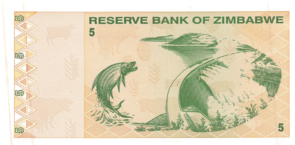 P-93a - Zimbabwe 5 Dollars 2009 Unc
