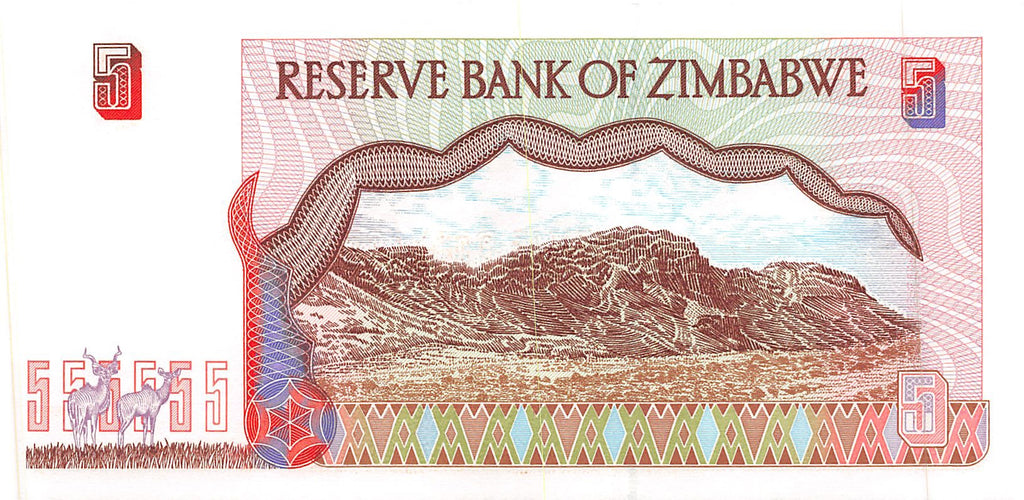 P-5b - Zimbabwe 5 Dollars 1997 Vf